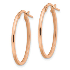 10K Rose Gold Polished Oval Hoop Earrings