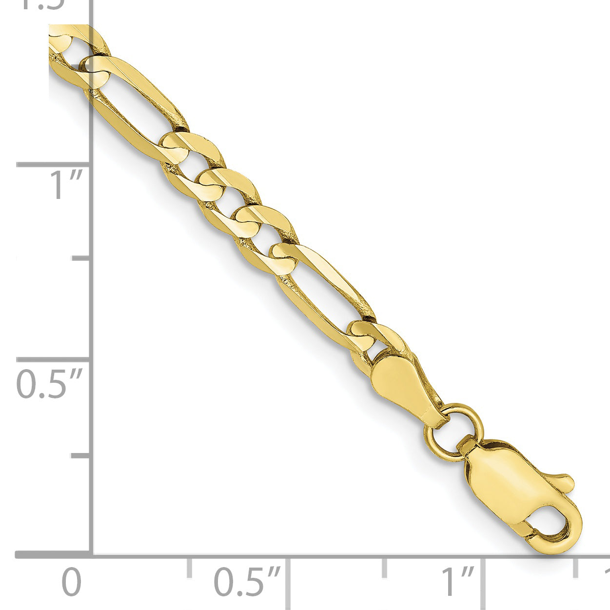 10k 4mm Concave Open Figaro Chain - 7