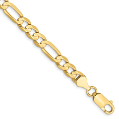 10k 6mm Concave Open Figaro Chain