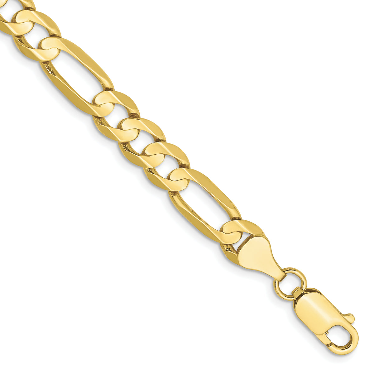 10k 6.75mm Concave Open Figaro Chain