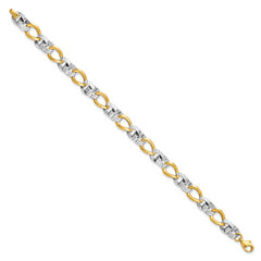 10K Two-tone Polished and D/C Link Bracelet