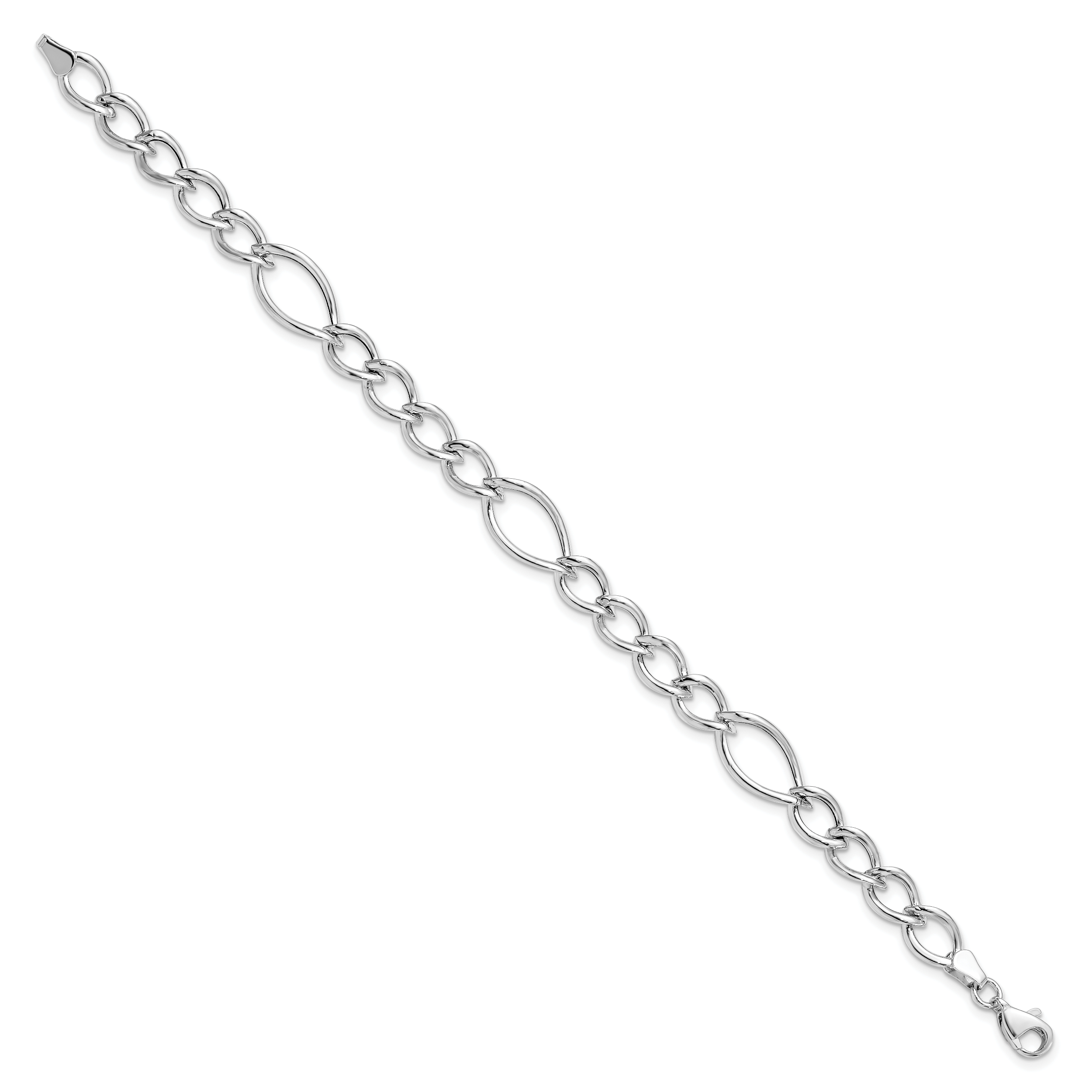 10K White Gold Polished Link Bracelet Secondary image