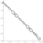10K White Gold Polished Link Bracelet