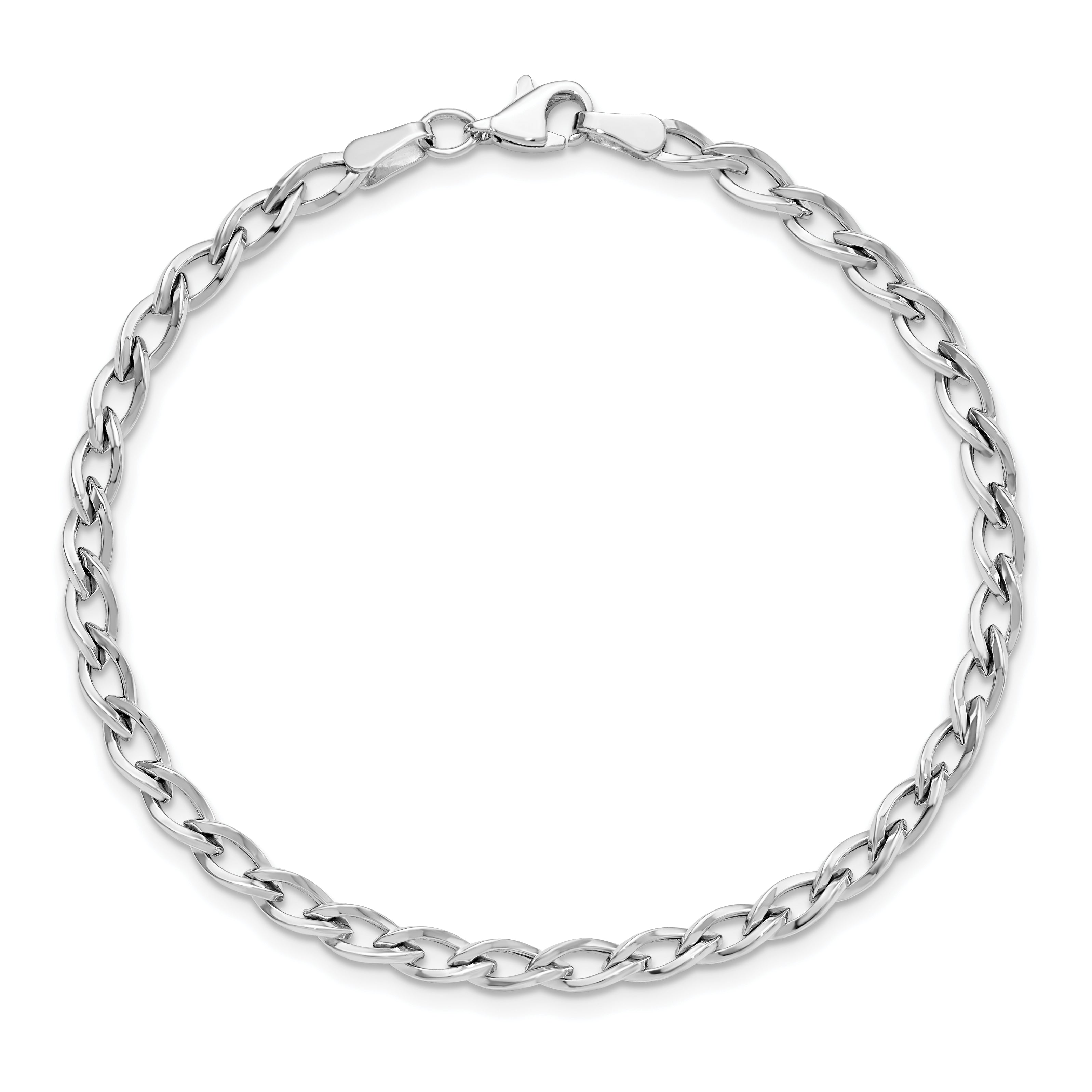 10K White Gold Polished Link Bracelet