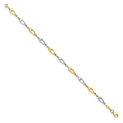 10K Two-tone Polished Bracelet