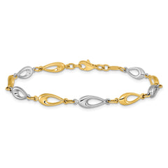 10K Two-tone Polished Bracelet