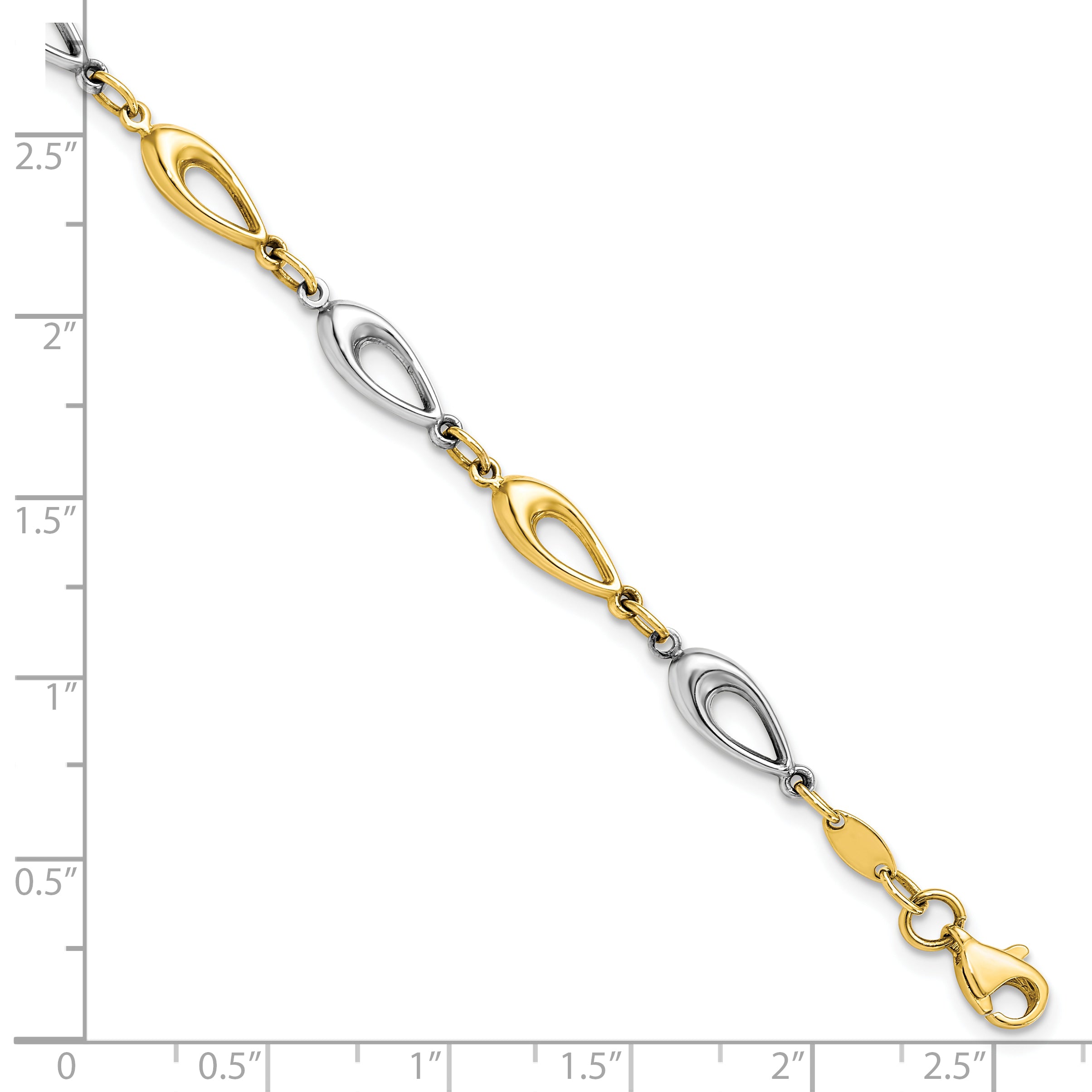 10K Two-tone Polished Bracelet