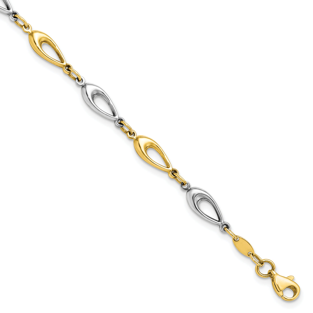 10K Two-tone Polished Bracelet