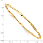 10K Yellow Gold Twisted Bangle with Polished Finish and Lifetime Warranty