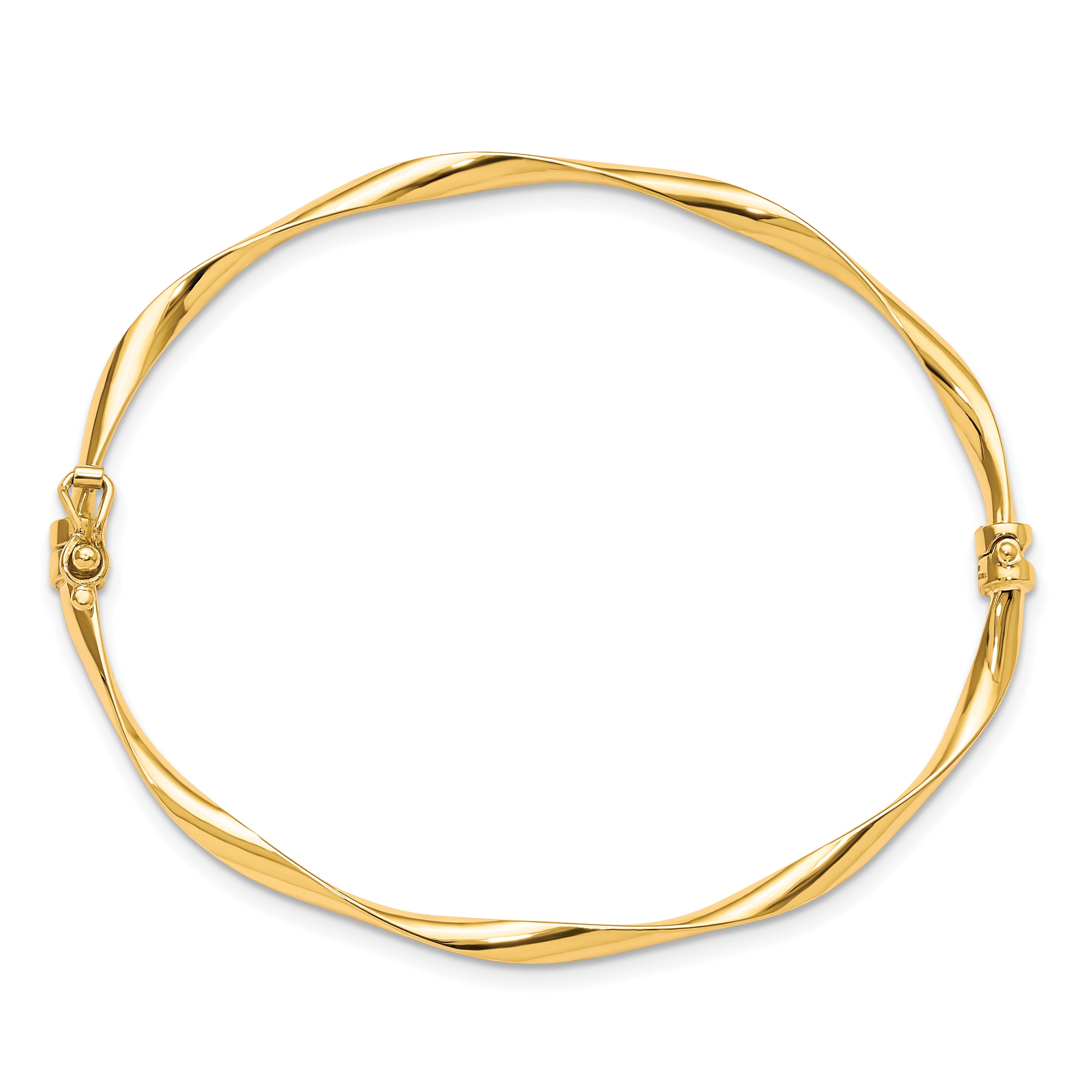 10K Polished Hinged Bangle Secondary image