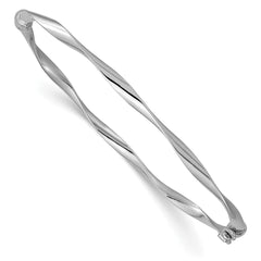 10K White Gold Polished Hinged Bangle