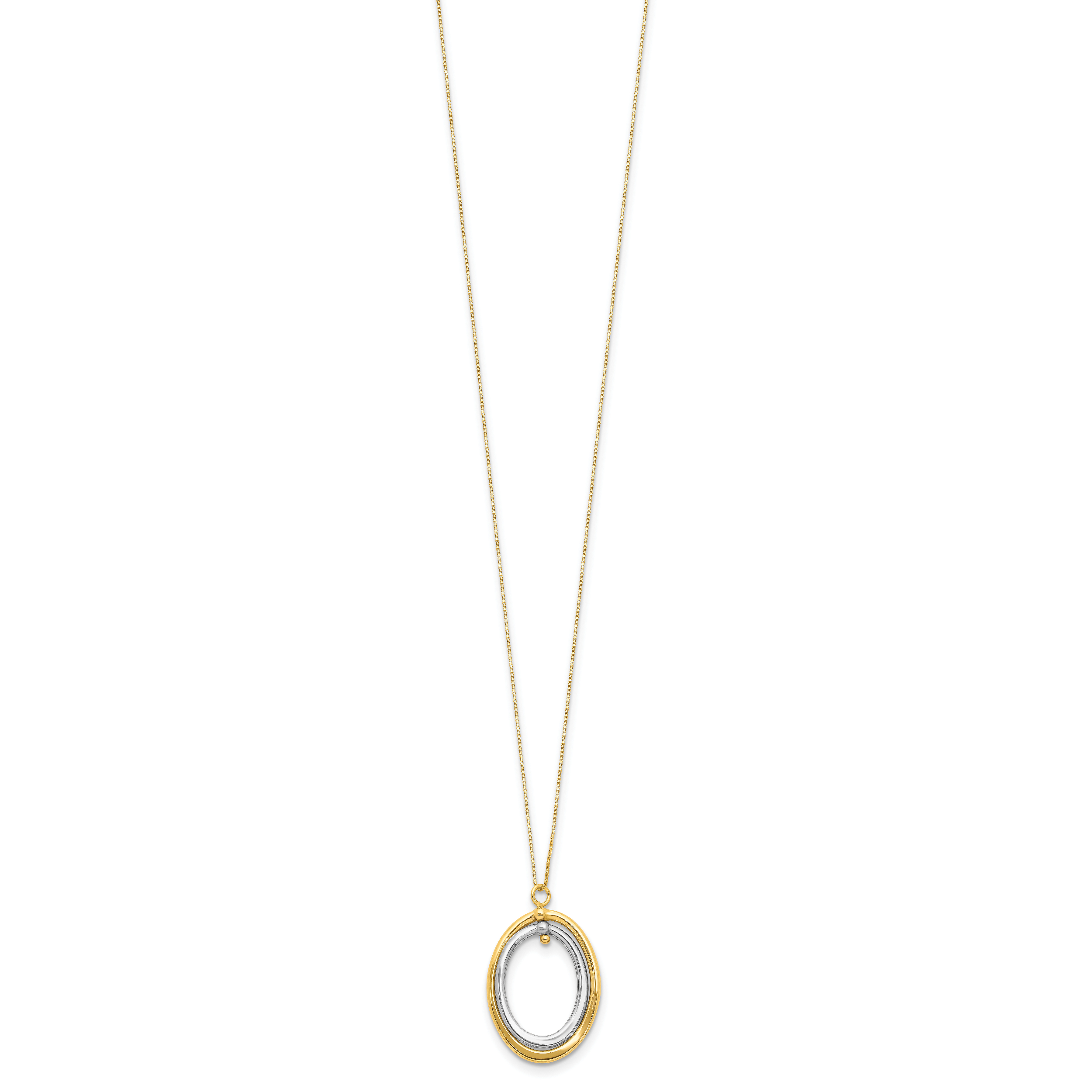10K Two-tone Polished Oval Necklace Secondary image