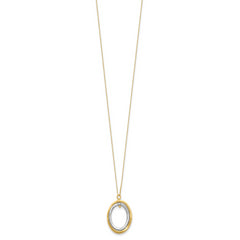 10K Two-tone Polished Oval Necklace