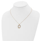 10K Two-tone Polished Oval Necklace