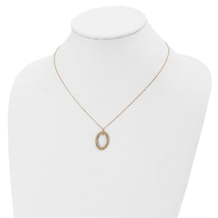 10K Two-tone Polished Oval Necklace