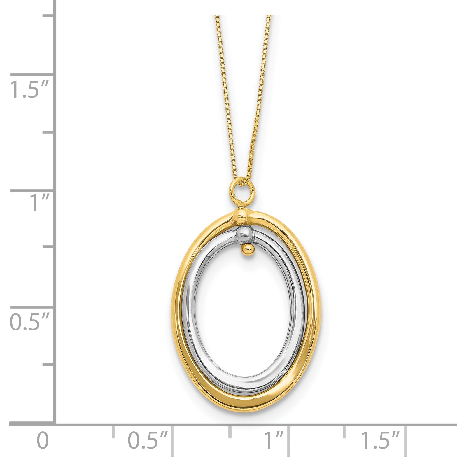 10K Two-tone Polished Oval Necklace