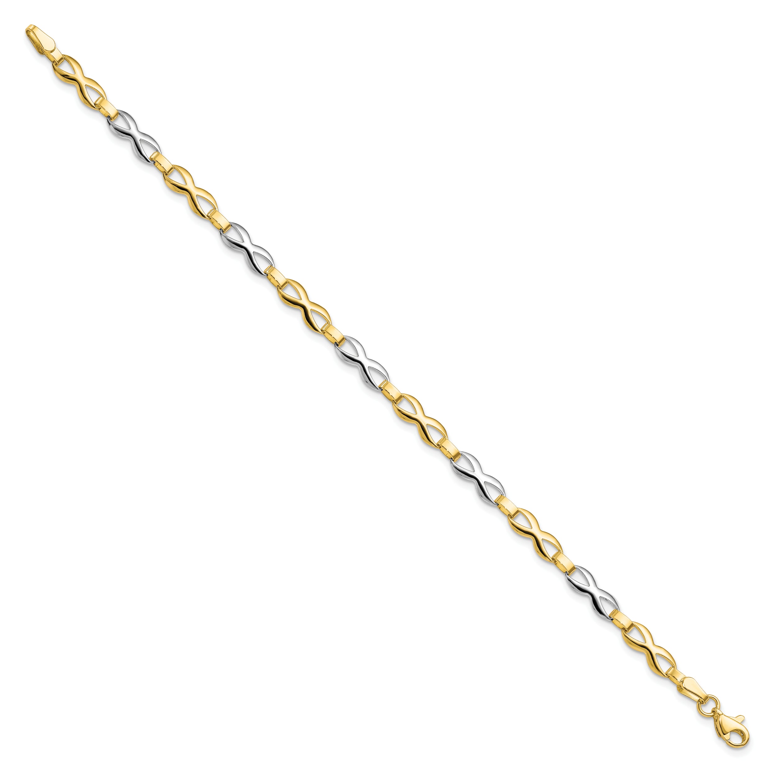 10K Two-tone Polished Bracelet