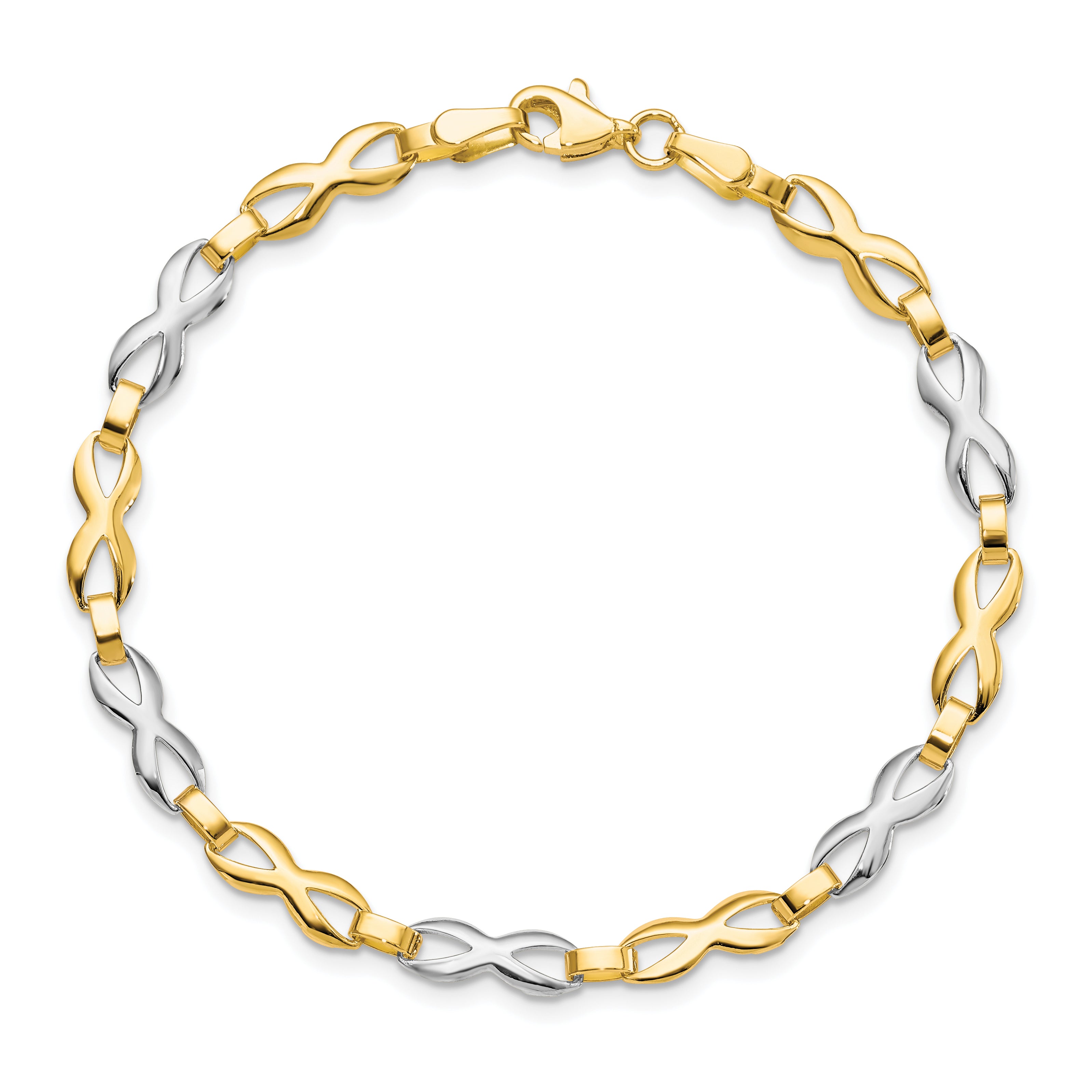 10K Two-tone Polished Bracelet