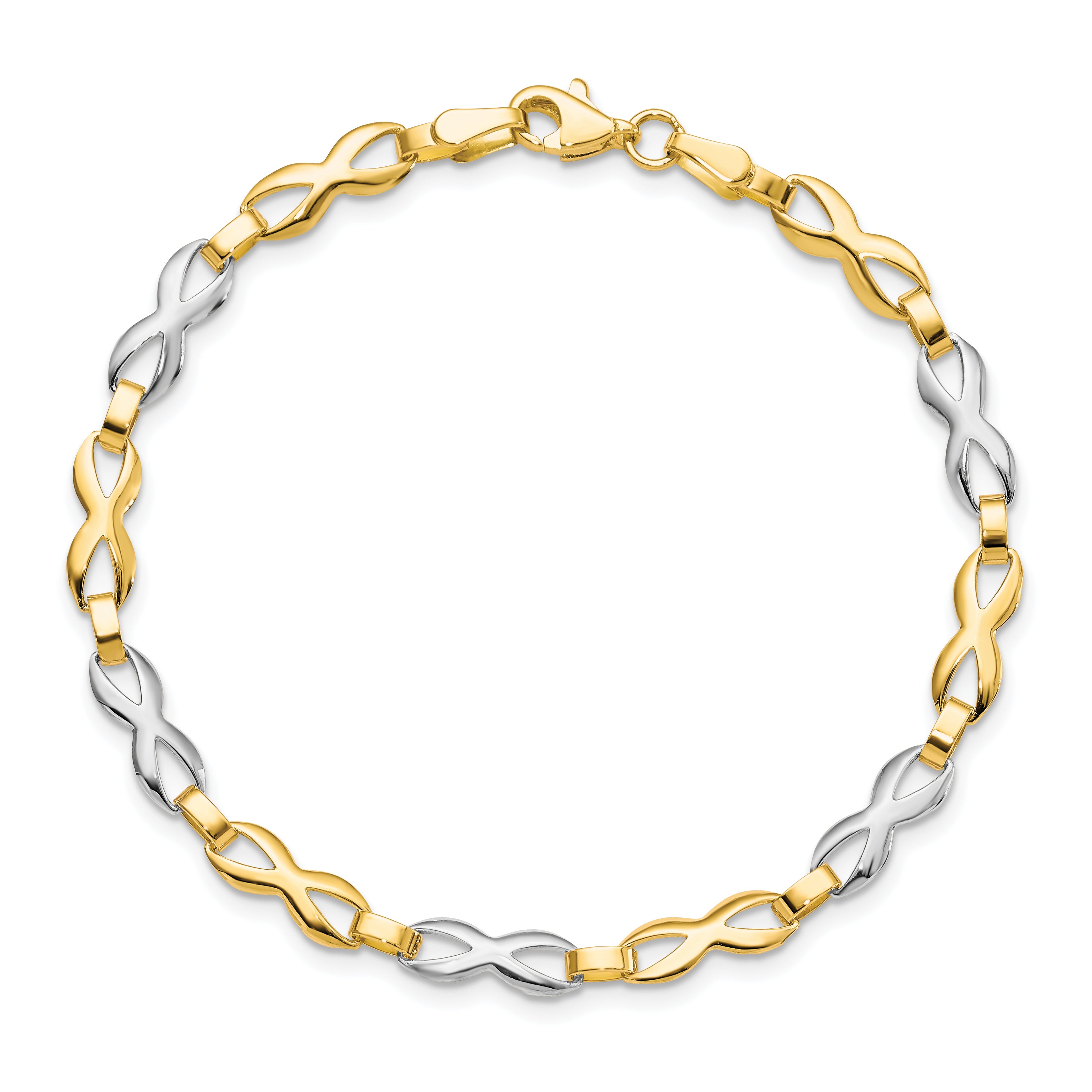 10K Two-tone Polished Bracelet