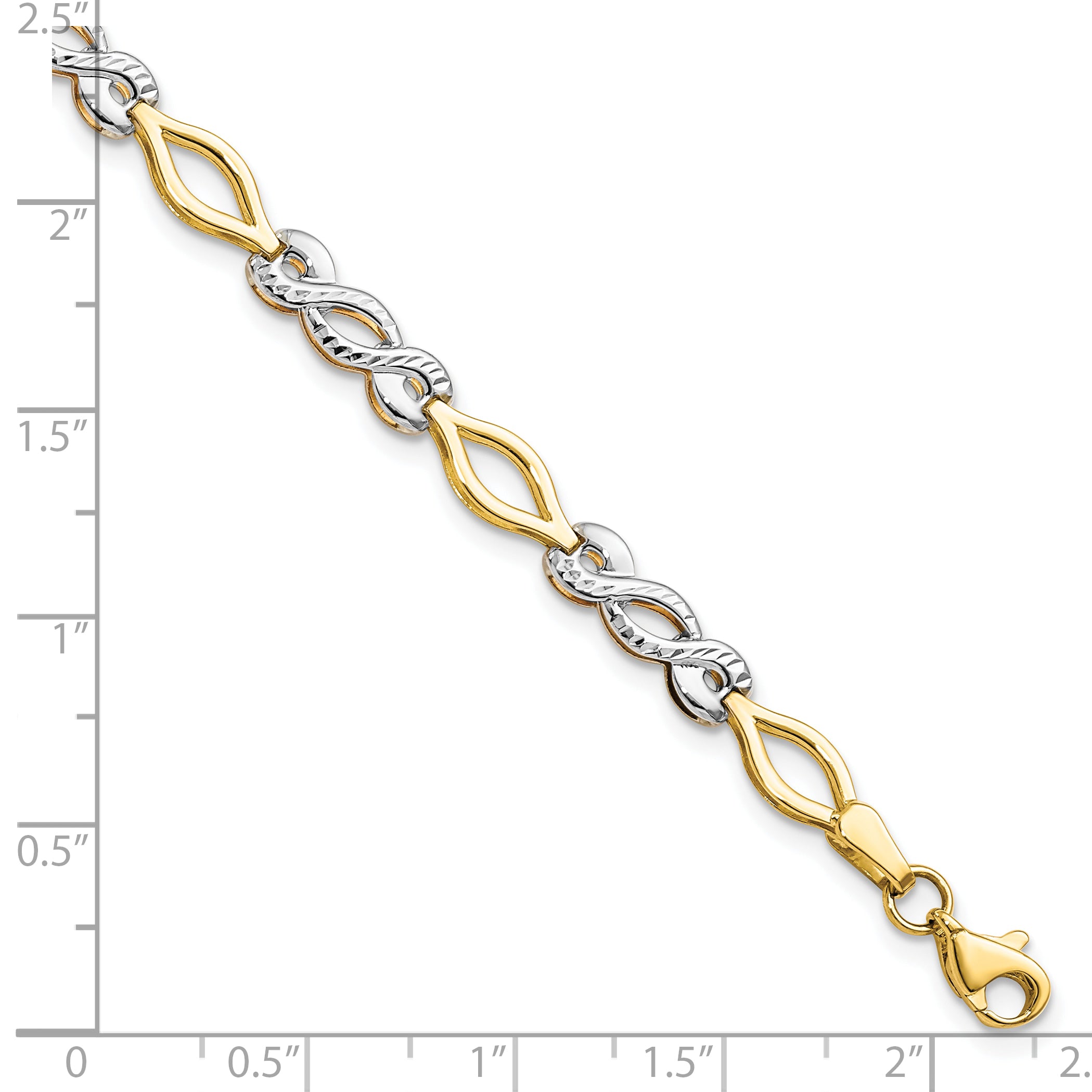 10K Two-tone Polished D/C Bracelet