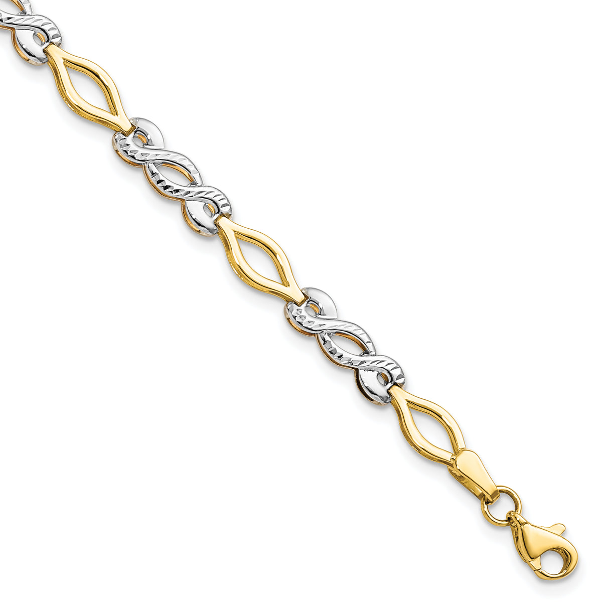 10K Two-tone Polished D/C Bracelet