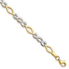 10K Two-tone Polished D/C Bracelet