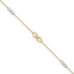 10K Two-tone Polished with 1in ext. Anklet
