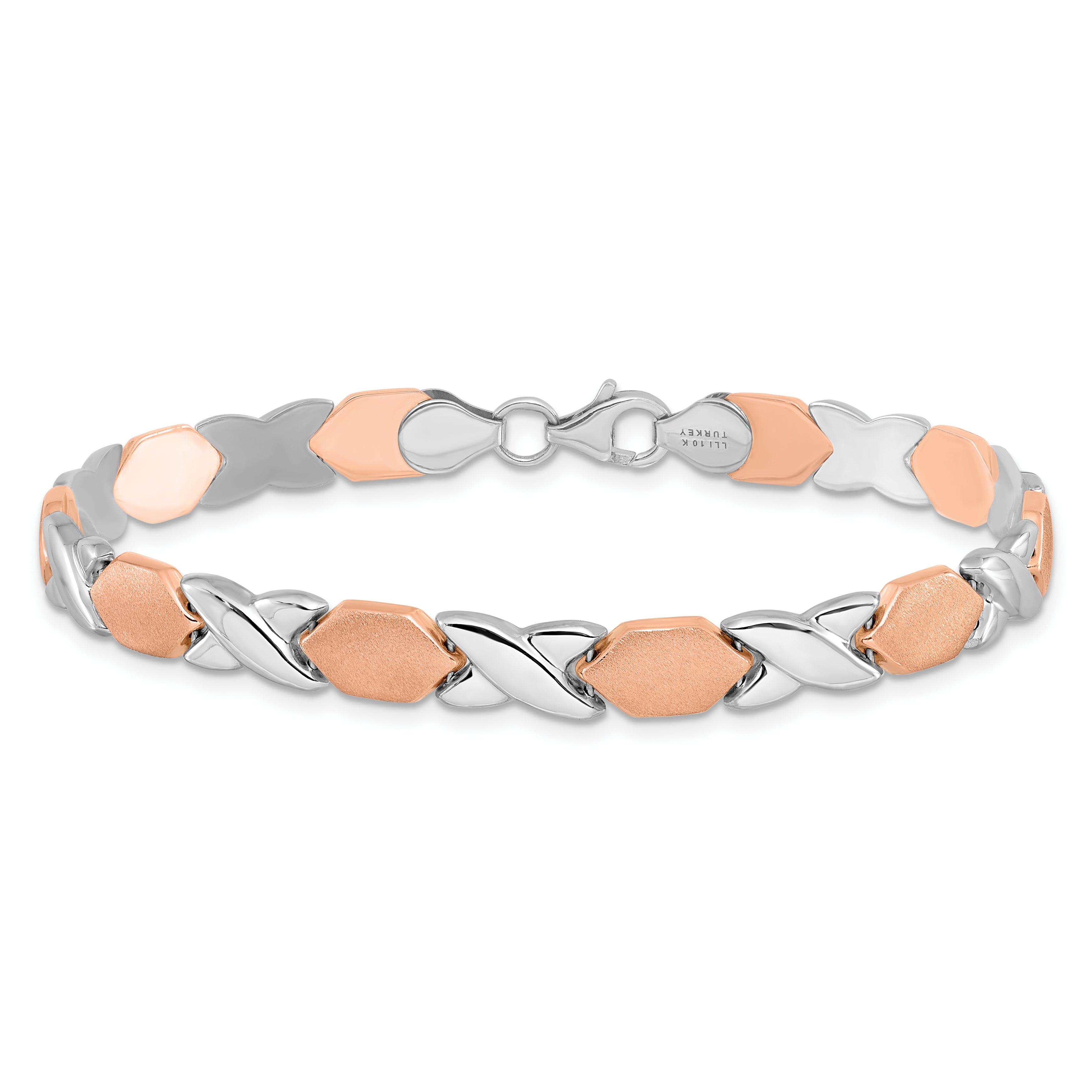 10K Rose and White Gold X/O Fancy Bracelet