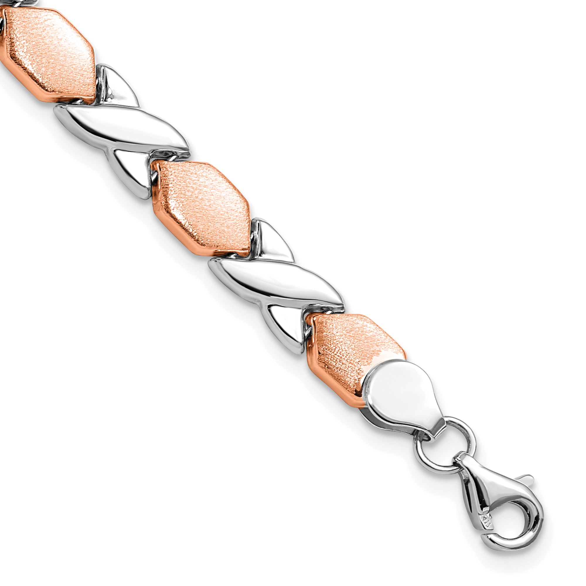 10K Rose and White Gold X/O Fancy Bracelet