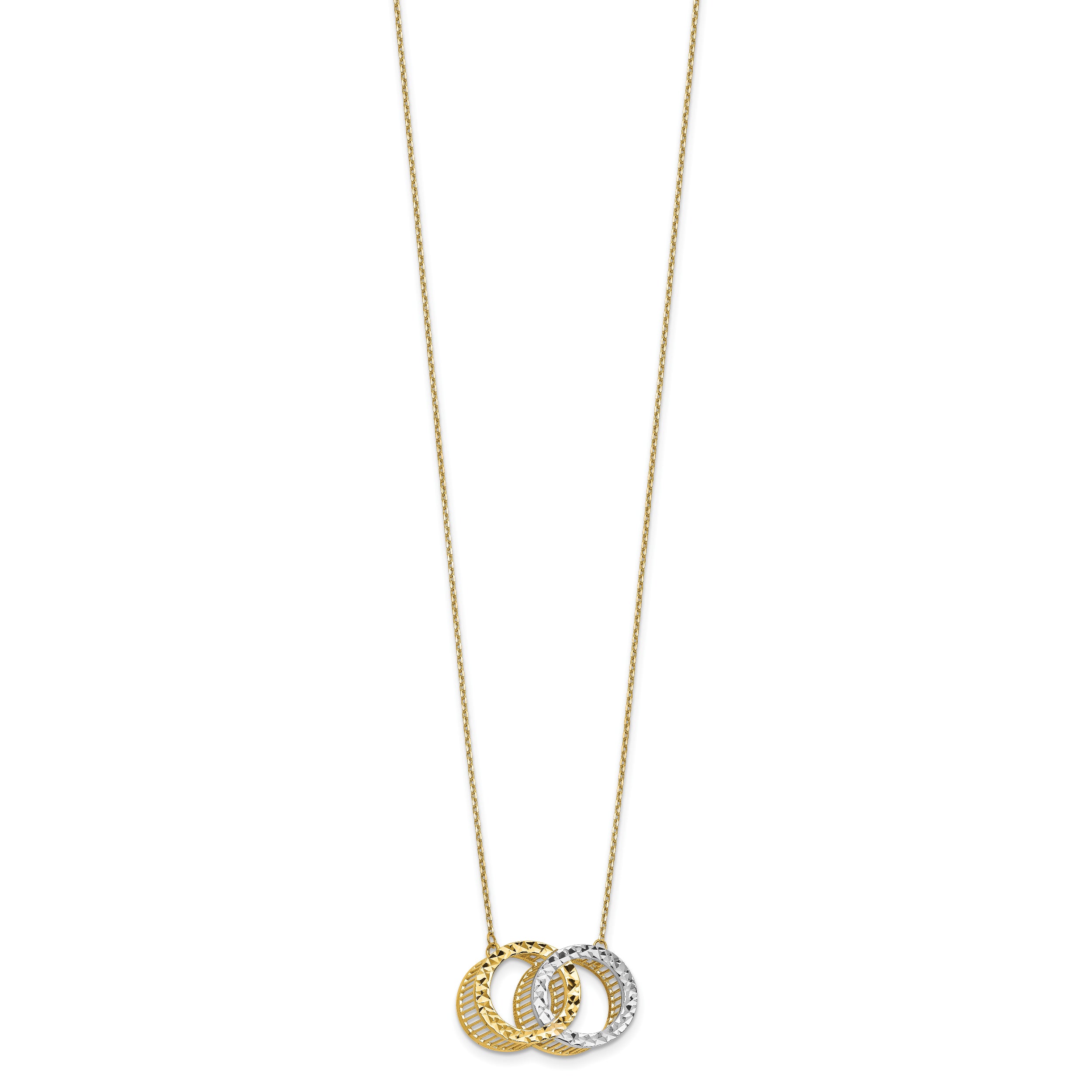10K Rhodium-plated Polished D/C Necklace