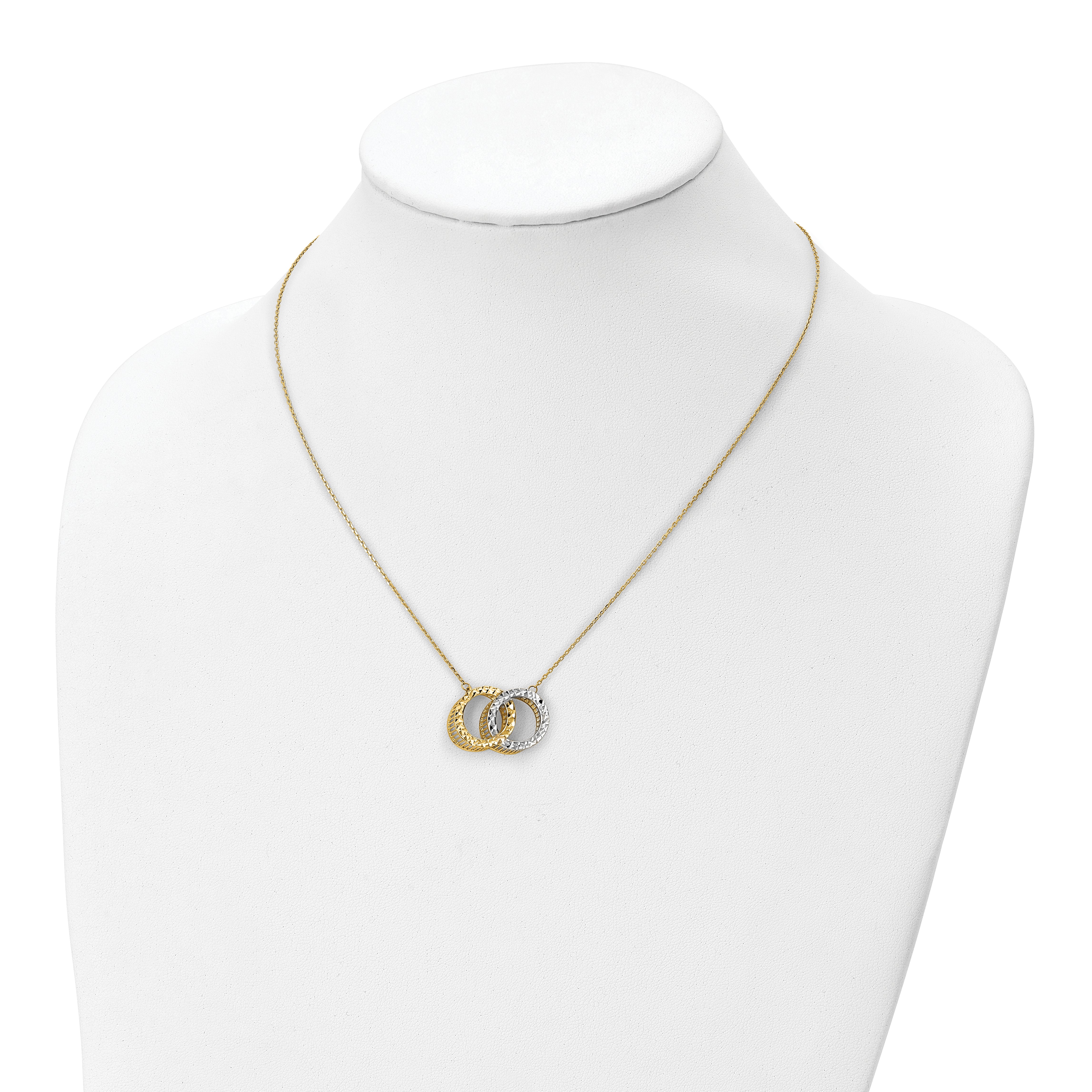 10K Rhodium-plated Polished D/C Necklace