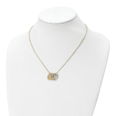 10K Rhodium-plated Polished D/C Necklace