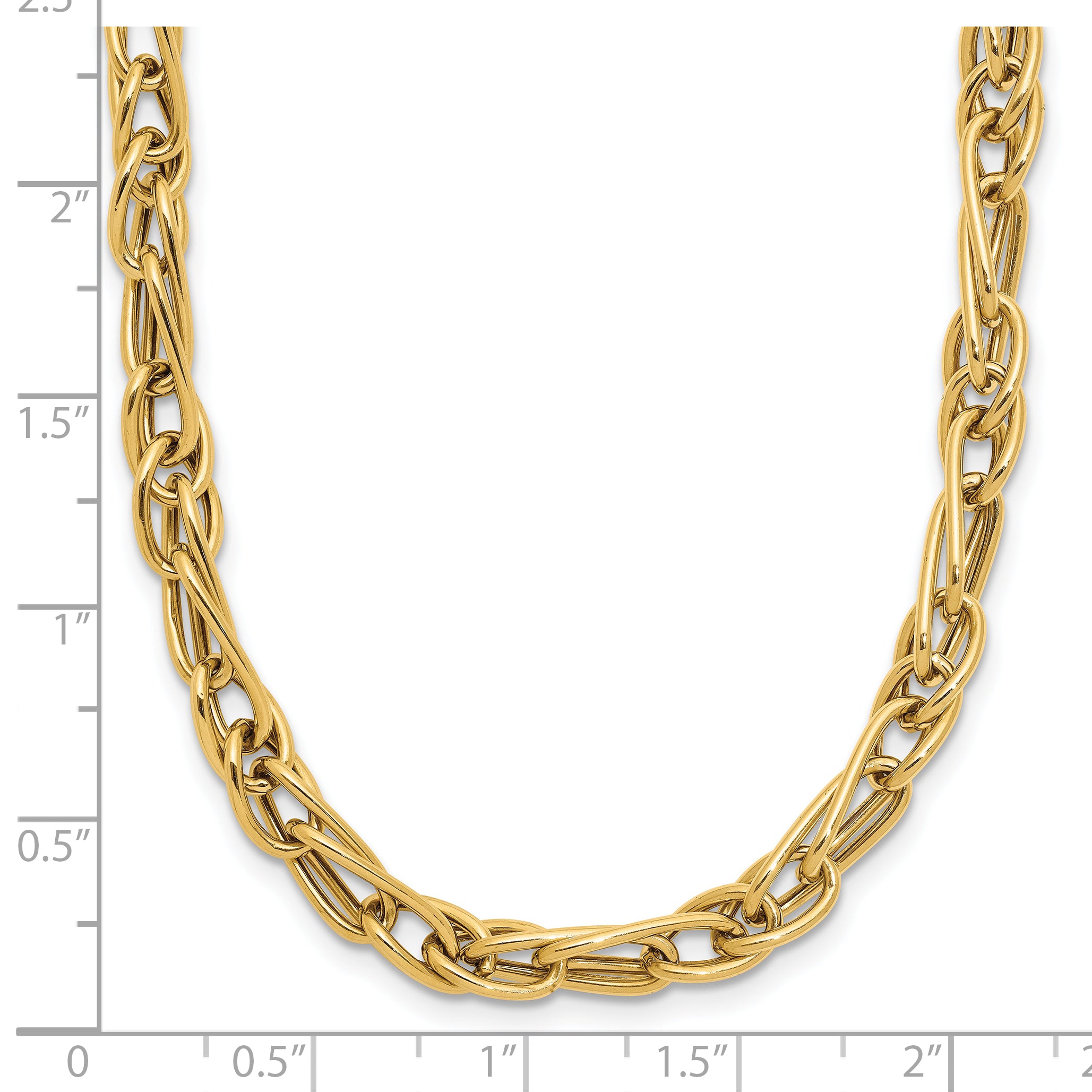 10K Polished Fancy Link w/1in ext. Necklace