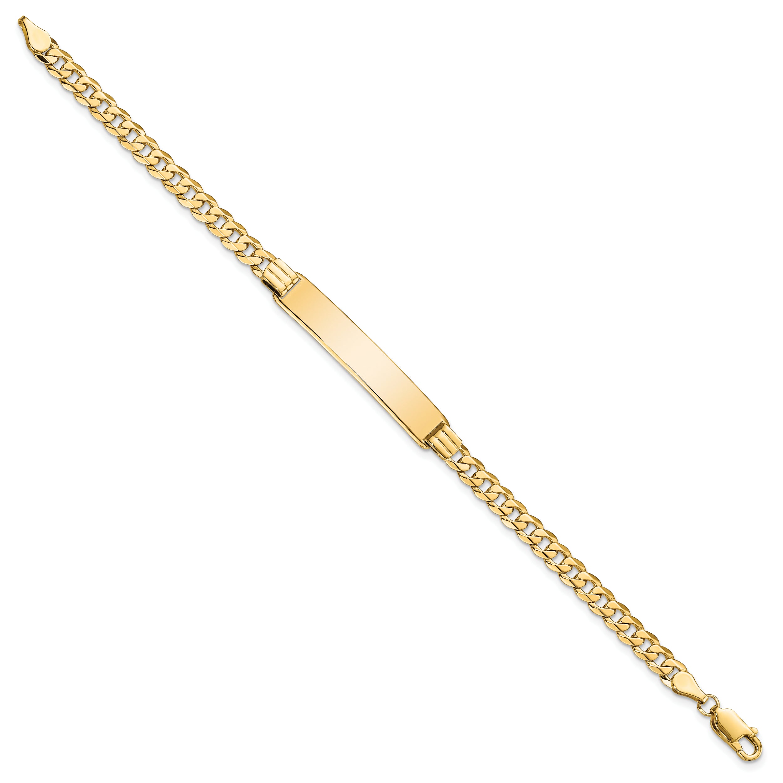 10k Flat Curb Link ID Bracelet - 7