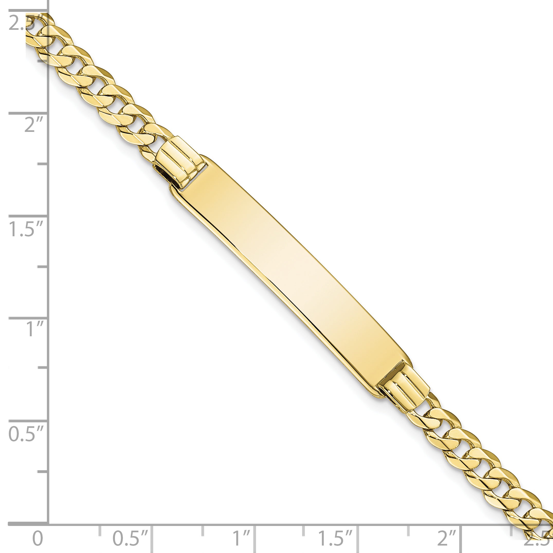 10k Flat Curb Link ID Bracelet
