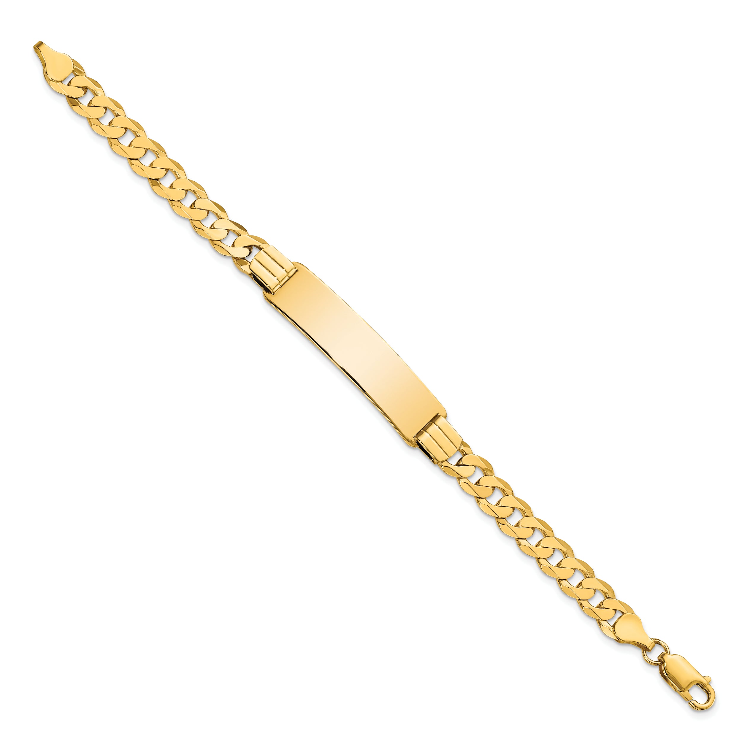 10k Flat Curb Link ID Bracelet - 7
