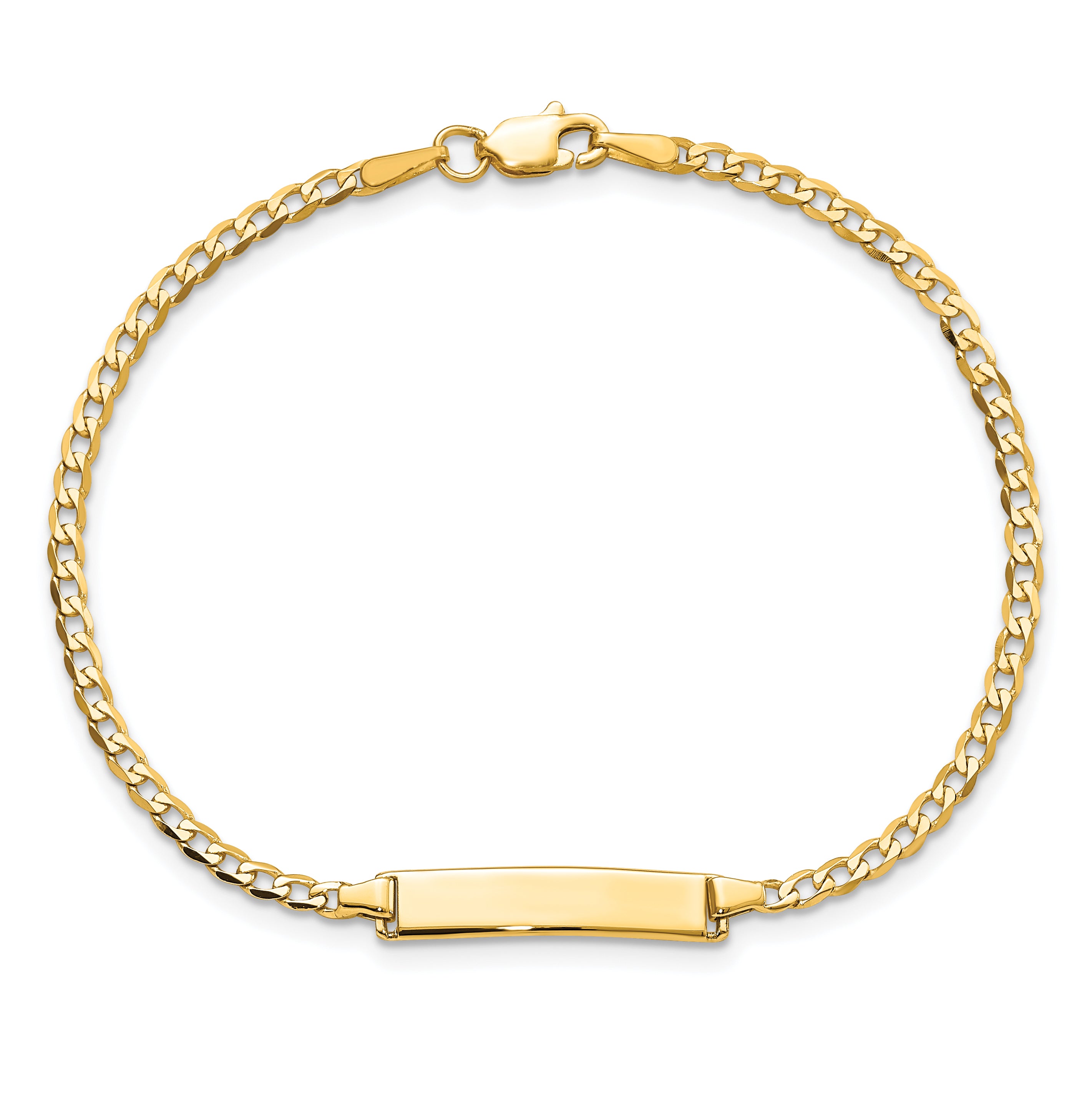 10k Flat Curb Link ID Bracelet