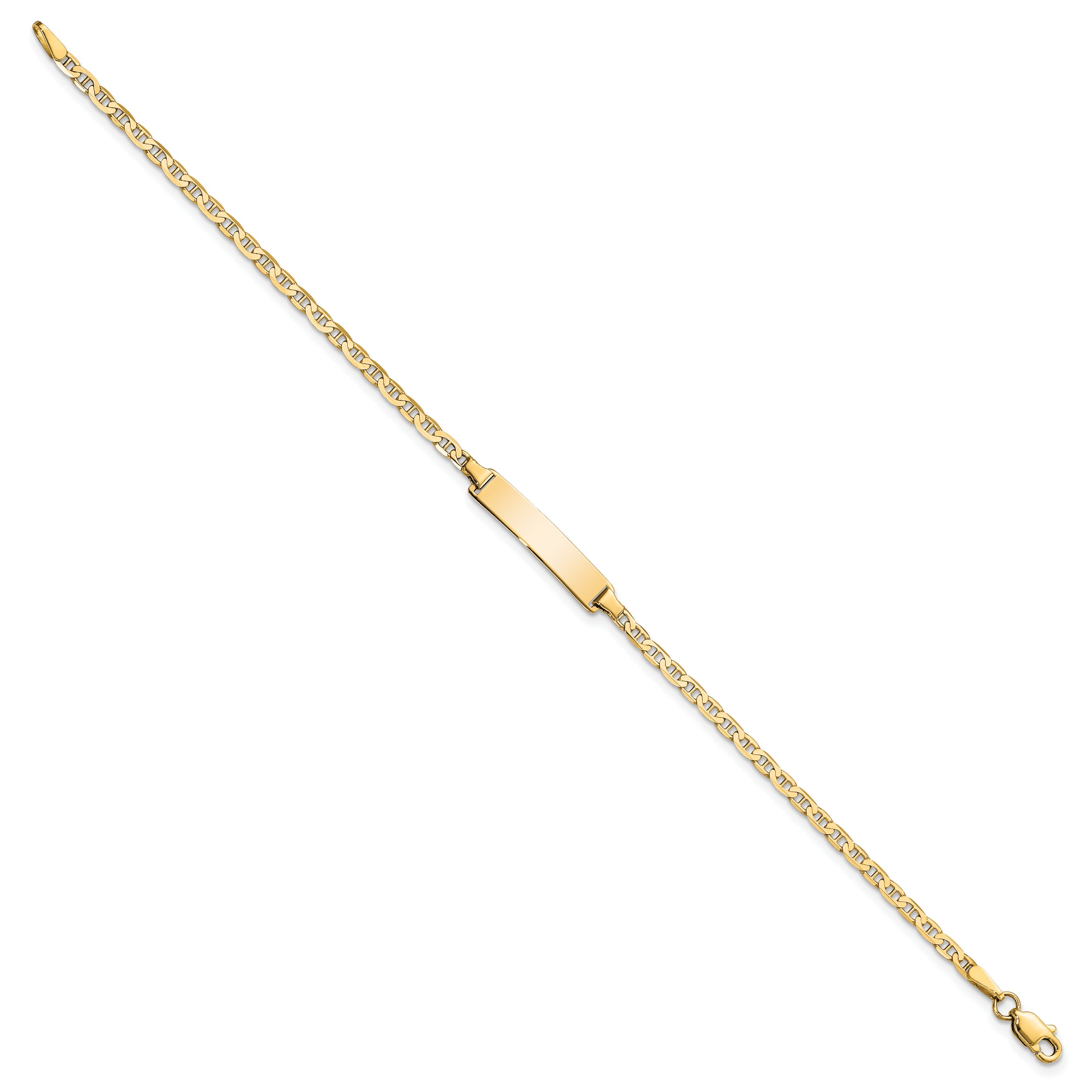 10k Flat Anchor Link ID Bracelet