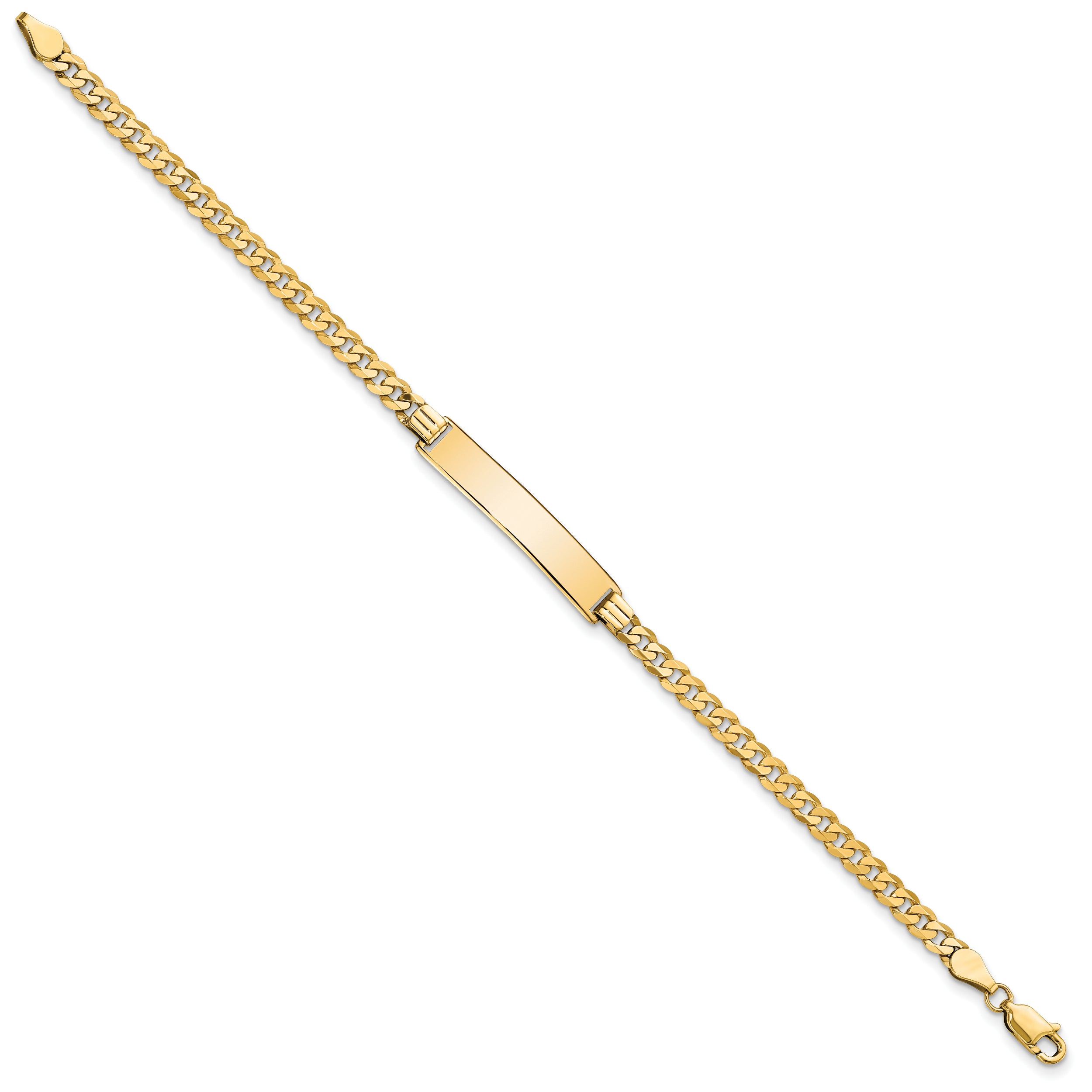 10k Flat Curb Link ID Bracelet - 7