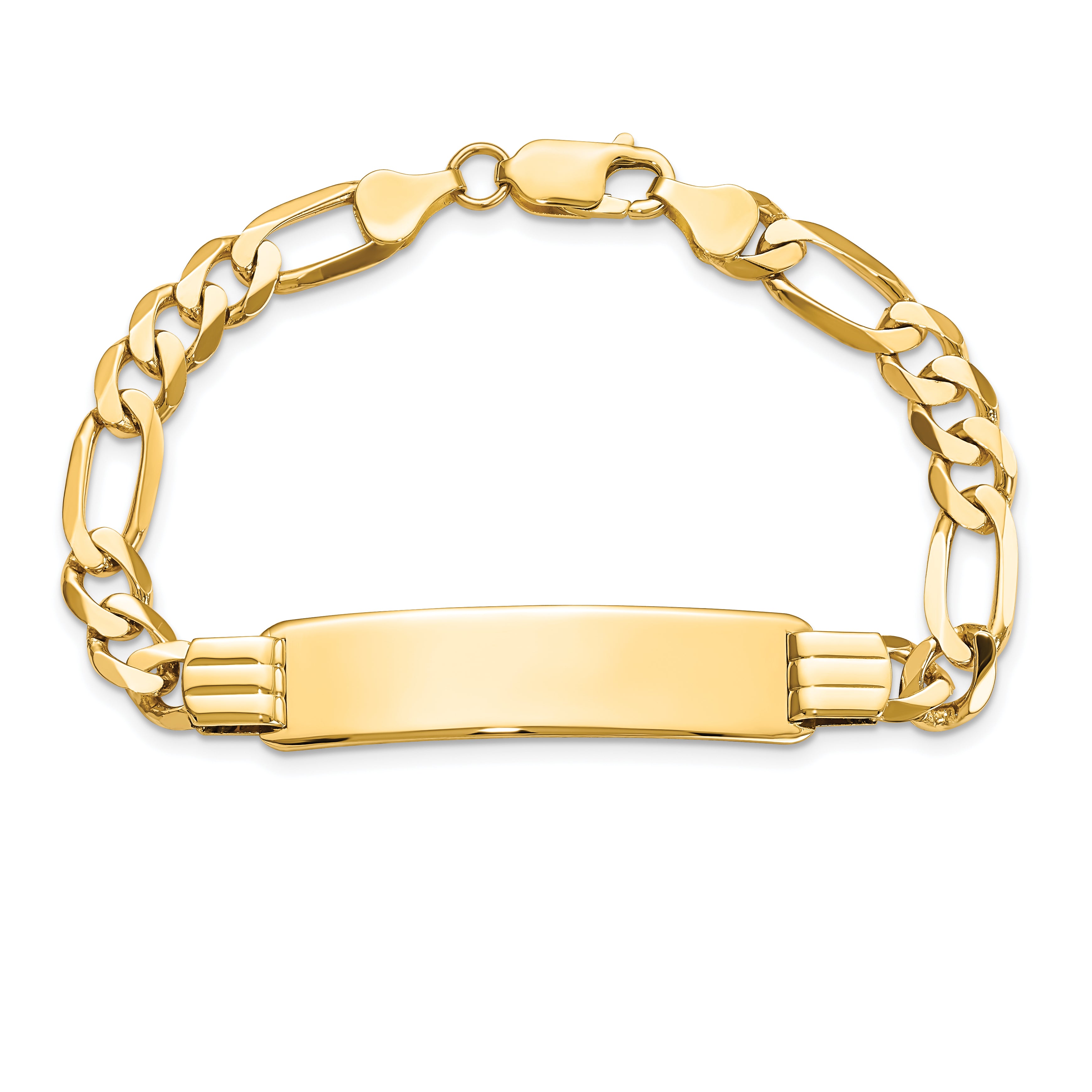 10k Figaro Link ID Bracelet - 7