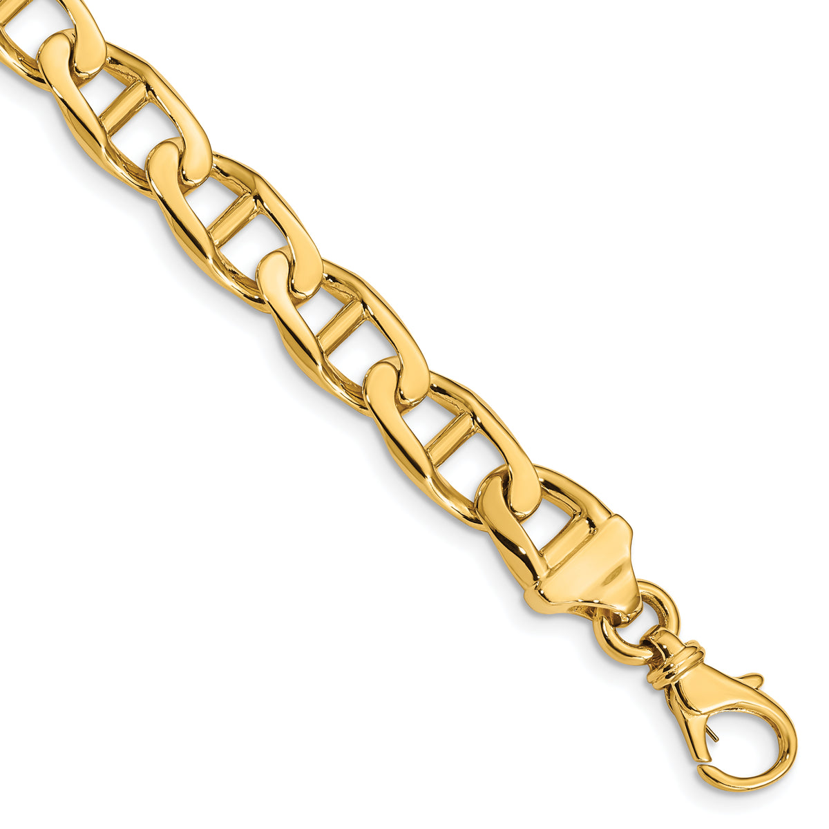10k 8.5mm Hand-Polished Anchor Link Bracelet