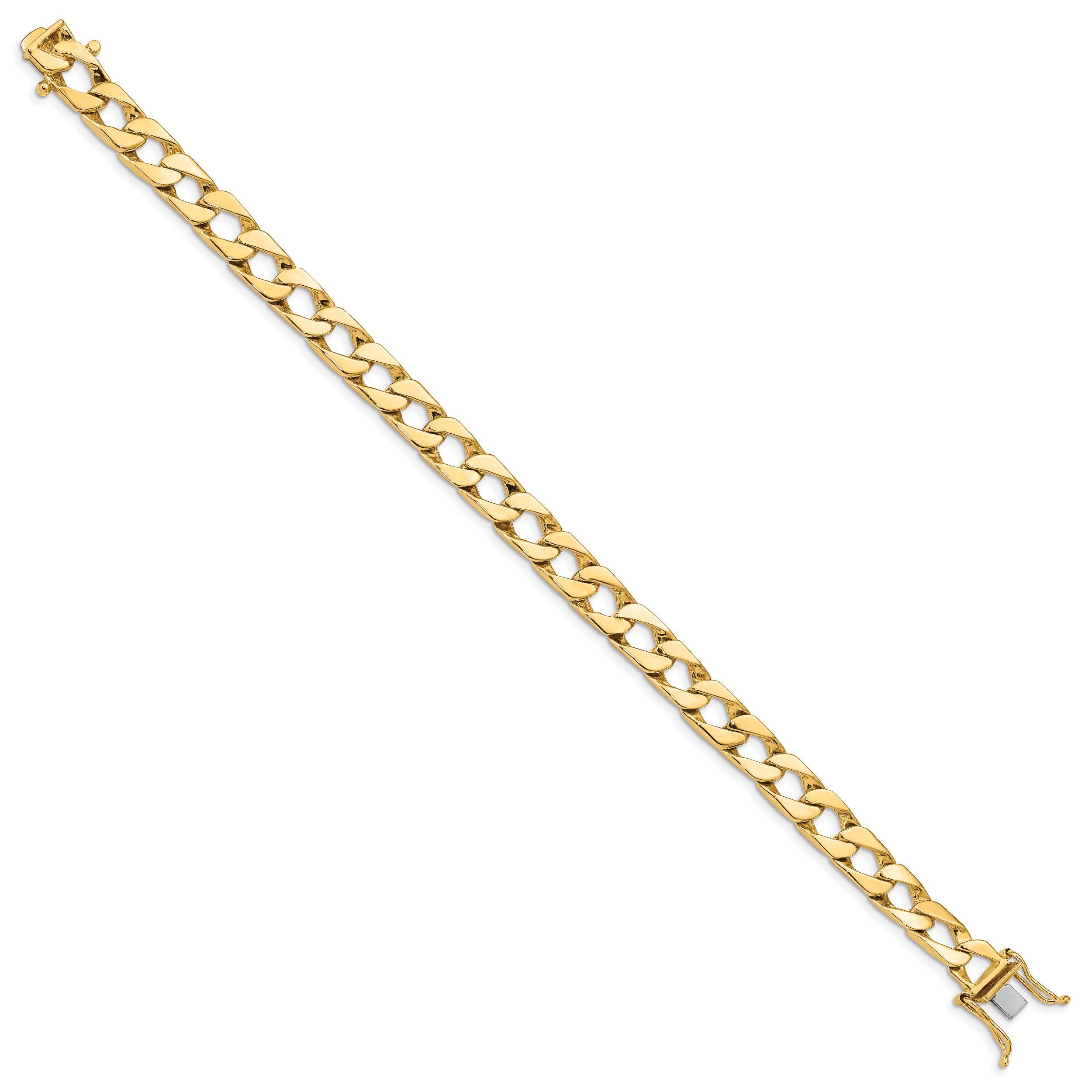 10k 7.9mm Hand-polished Fancy Link Bracelet