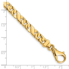 10k 6.7mm Hand-polished Fancy Link Bracelet