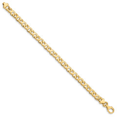 10k 6.2mm Hand-Polished Fancy Link Bracelet