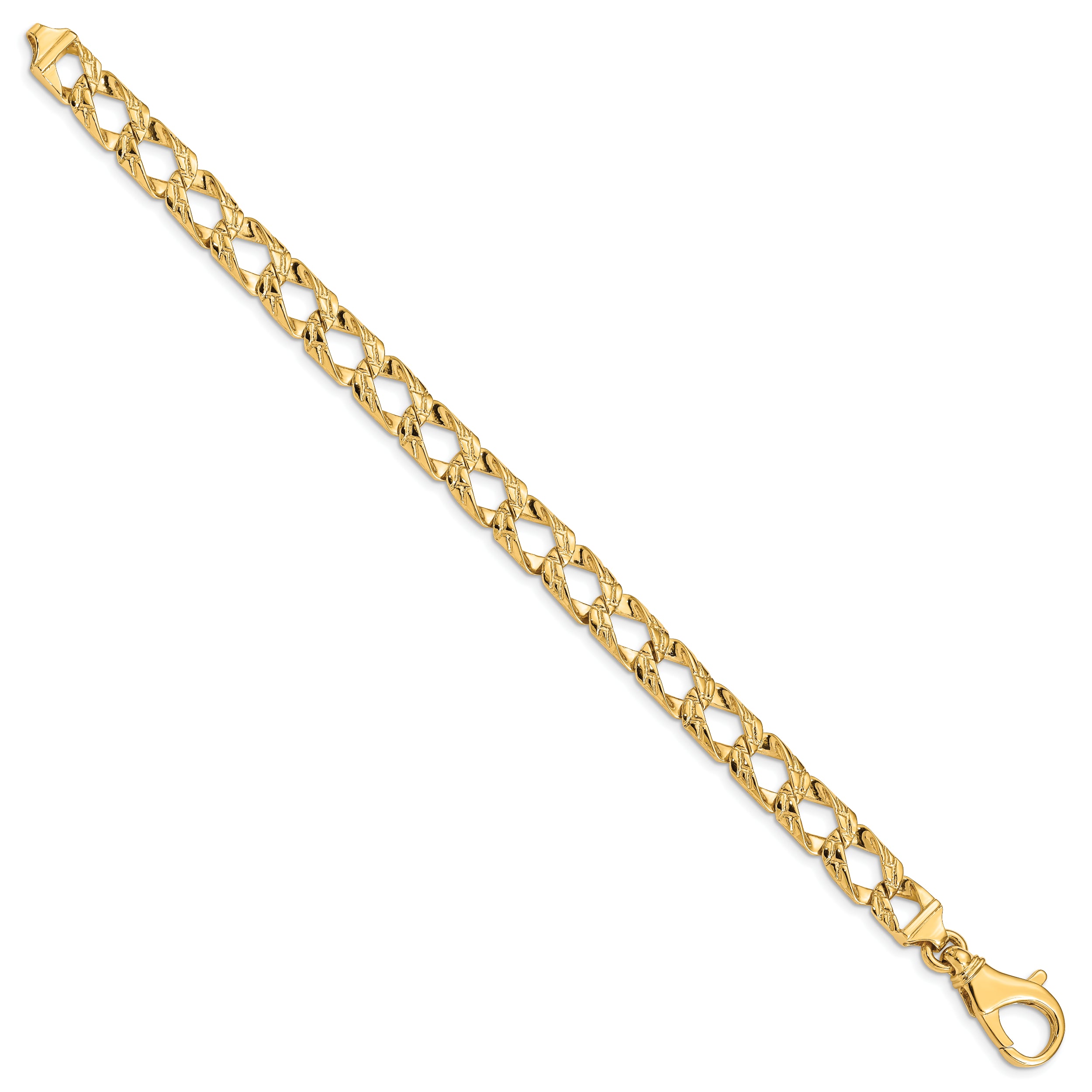 10k 8.6mm Hand Polished Fancy Link Chain