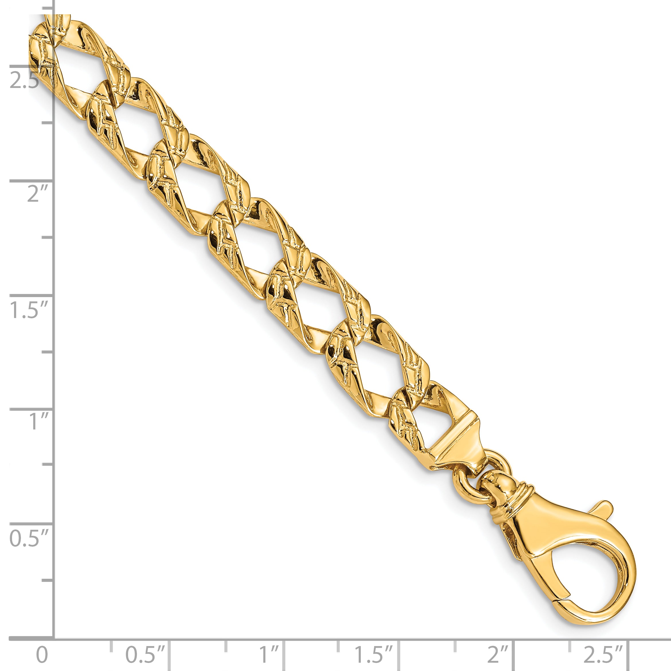 10k 8.6mm Hand Polished Fancy Link Chain