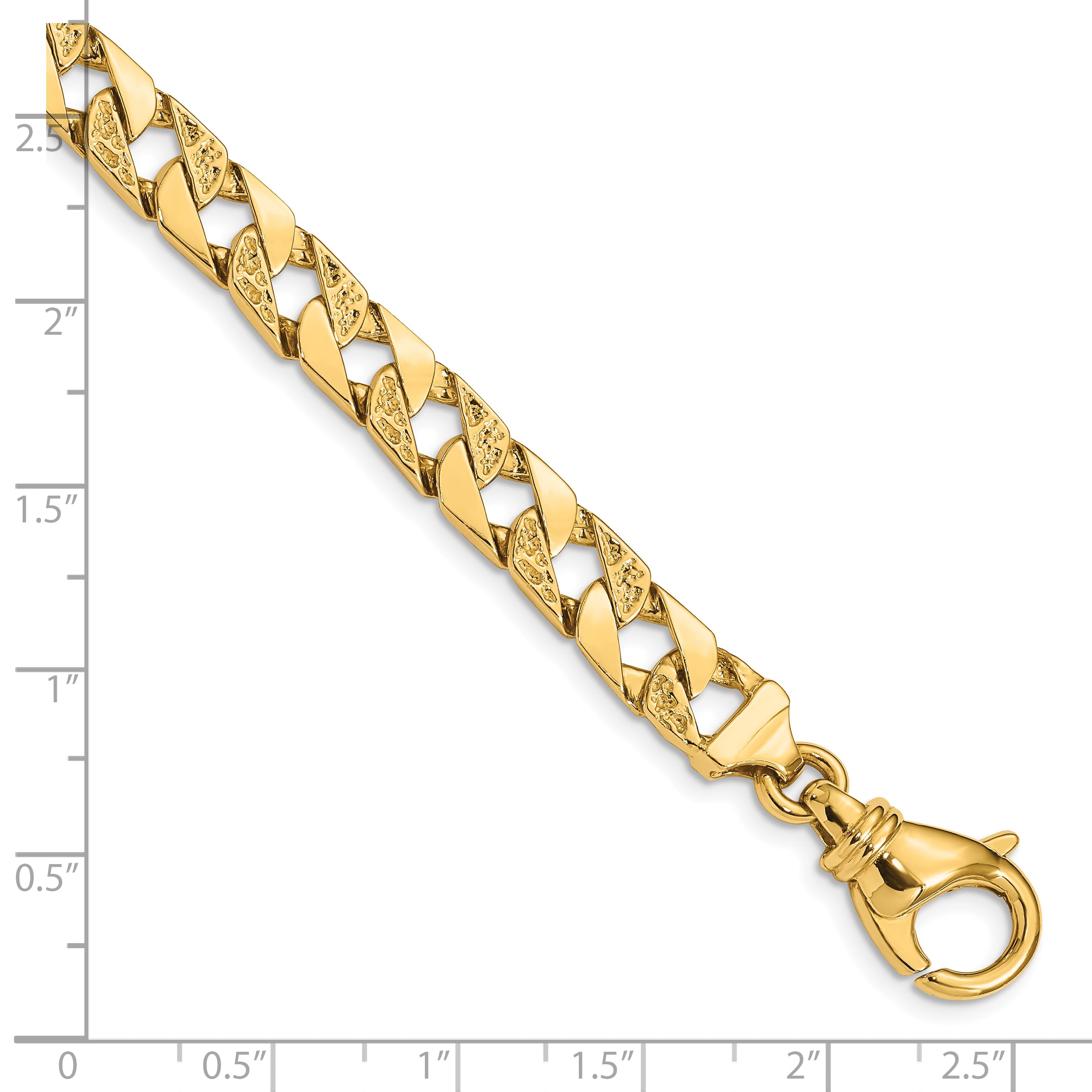 10k 7.5mm Hand Polished Fancy Link Bracelet