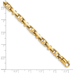 10k 5mm Hand-polished Fancy Link Bracelet