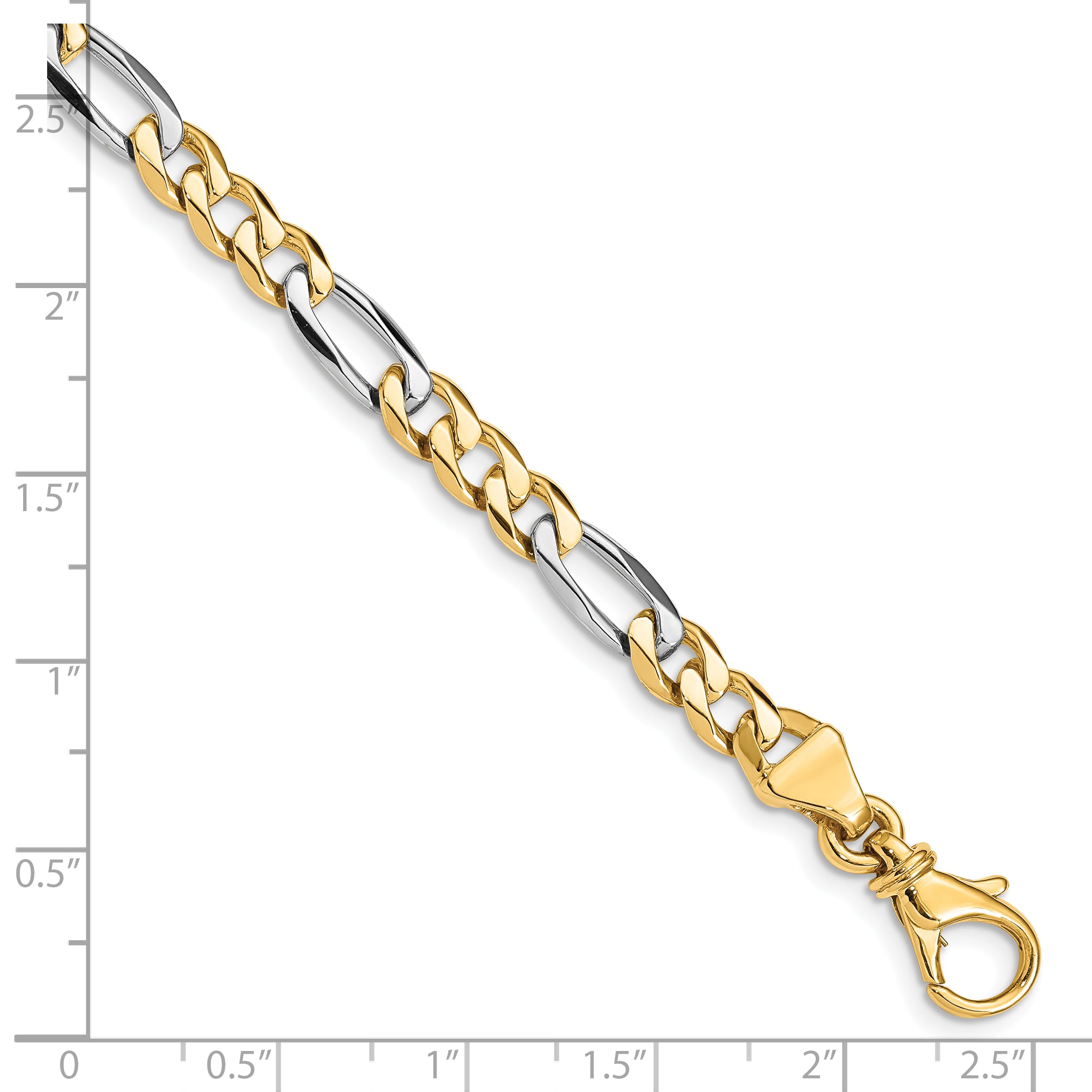 10k Two-tone 5.8mm Hand Polished Fancy Link Chain