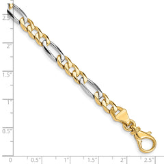 10k Two-tone 5.8mm Hand Polished Fancy Link Chain